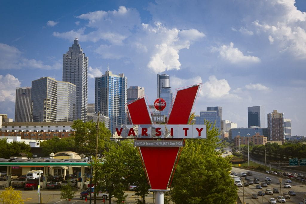 Atlanta skyline from The Varsity